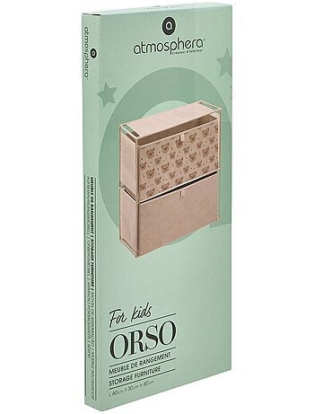 Commode enfant 2 tiroirs imprimé ourson tissa
