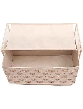 Commode enfant 2 tiroirs imprimé ourson tissa
