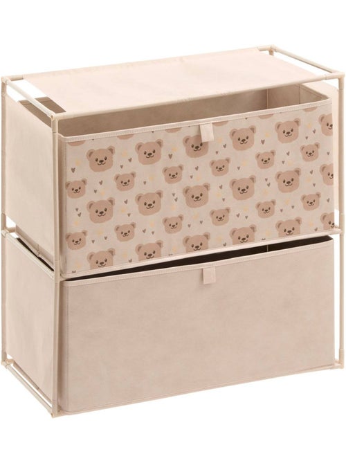Commode enfant 2 tiroirs imprimé ourson tissa - Kiabi Commode enfant 2 tiroirs imprimé ourson tissa - Kiabi