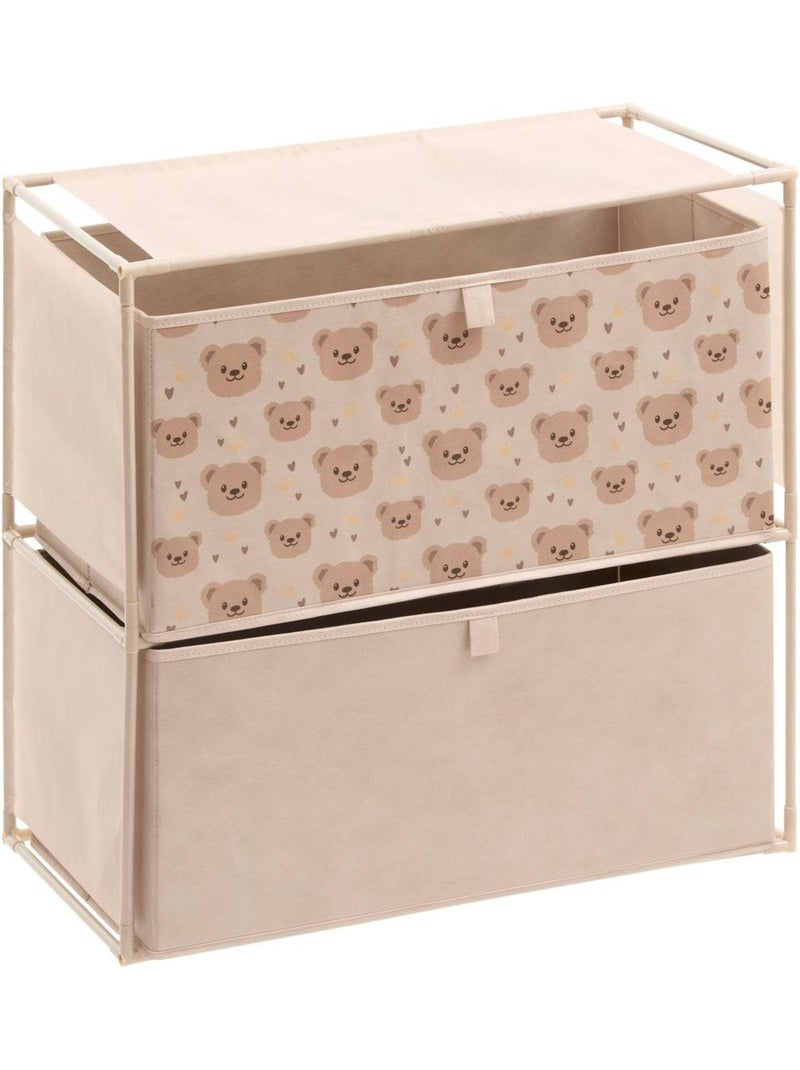 Commode enfant 2 tiroirs imprimé ourson tissa Beige - Kiabi