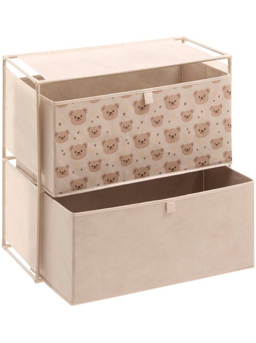 Commode enfant 2 tiroirs imprimé ourson tissa - Kiabi Commode enfant 2 tiroirs imprimé ourson tissa - Kiabi