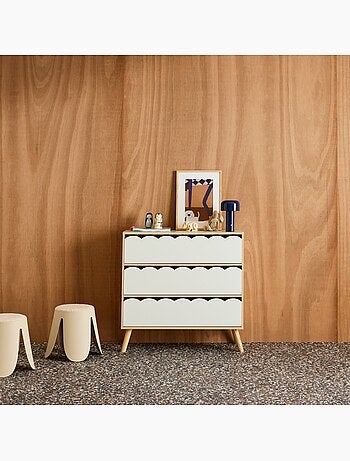 Commode enfant décor bois 3 tiroirs Azur