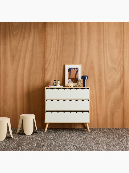 Commode enfant décor bois 3 tiroirs Azur - Kiabi