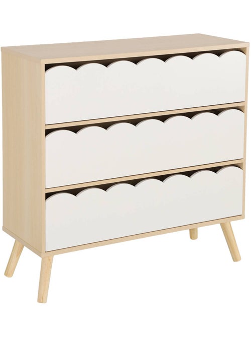 Commode enfant décor bois 3 tiroirs Azur - Kiabi