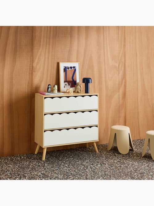 Commode enfant décor bois 3 tiroirs Azur - Kiabi