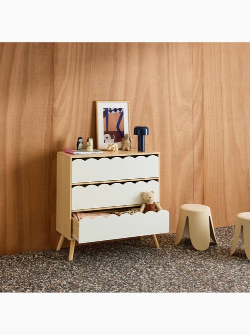 Commode enfant décor bois 3 tiroirs Azur - Kiabi