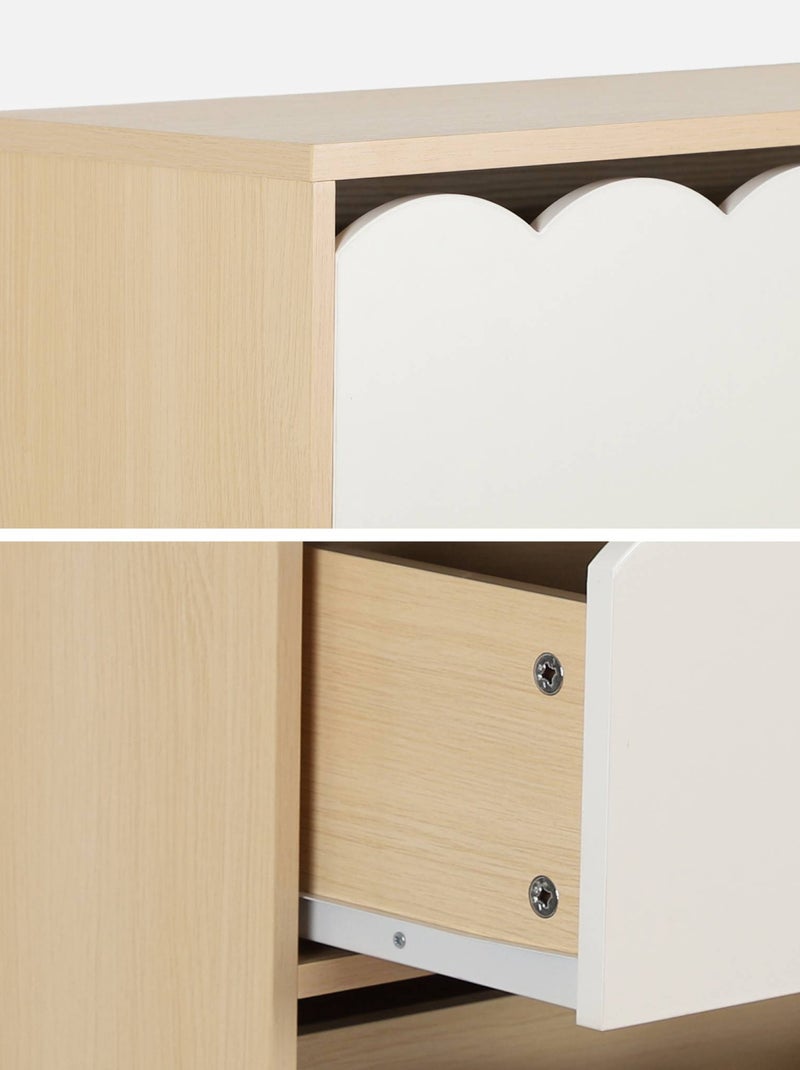 Commode enfant décor bois 3 tiroirs Azur Blanc - Kiabi