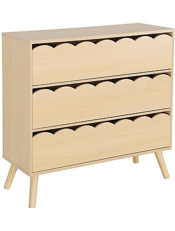 Commode enfant décor bois 3 tiroirs Azur