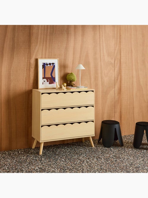 Commode enfant décor bois 3 tiroirs Azur - Kiabi