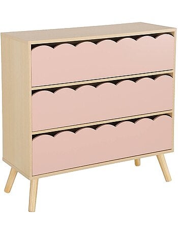 Commode enfant décor bois 3 tiroirs Azur