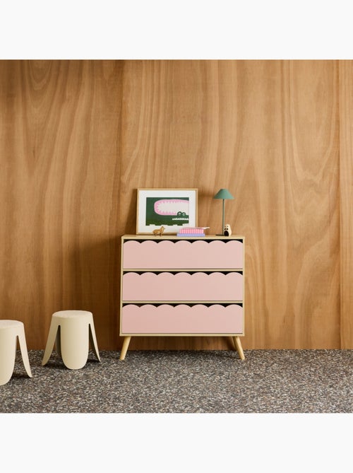 Commode enfant décor bois 3 tiroirs Azur - Kiabi