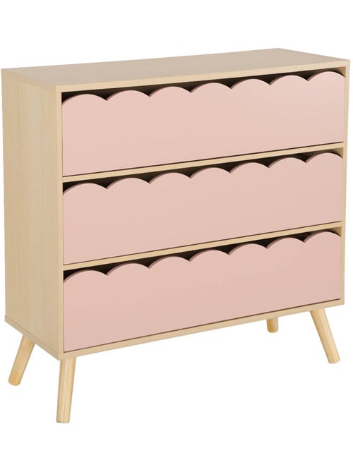 Commode enfant décor bois 3 tiroirs Azur - Kiabi