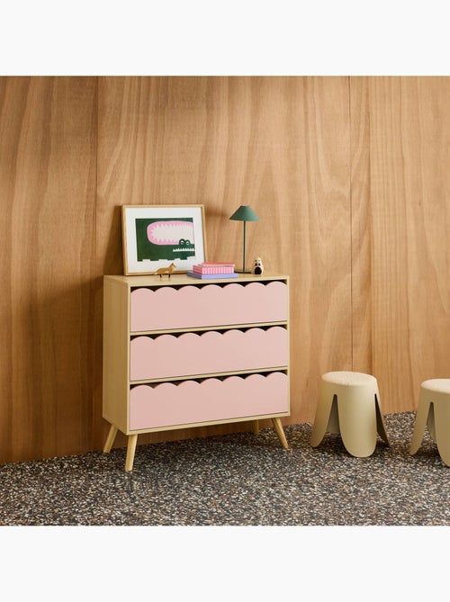 Commode enfant décor bois 3 tiroirs Azur - Kiabi
