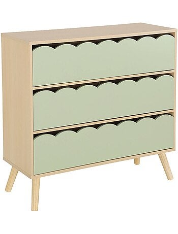 Commode enfant décor bois 3 tiroirs Azur