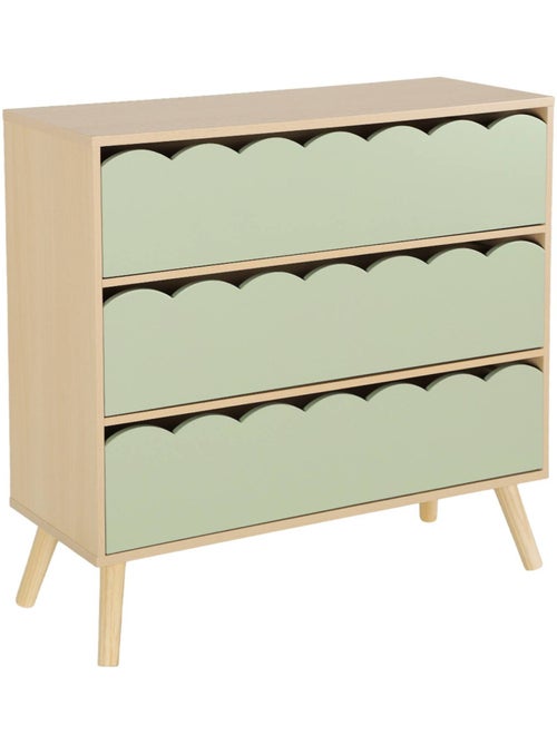 Commode enfant décor bois 3 tiroirs Azur - Kiabi