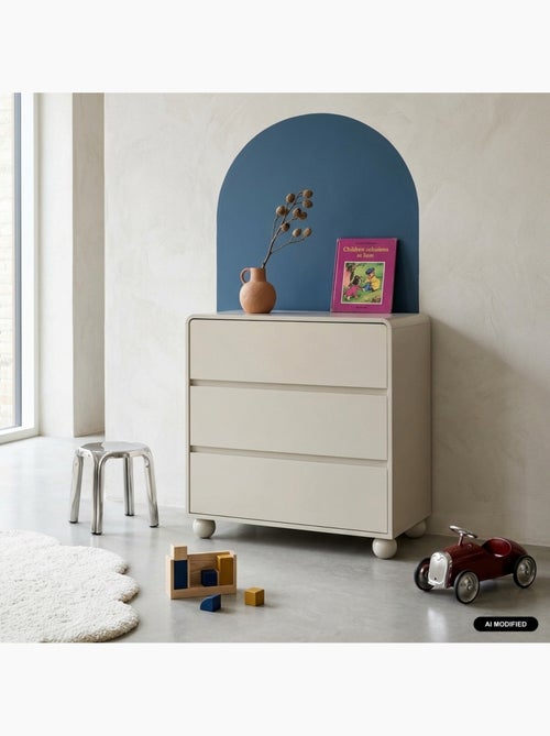 Commode enfant décor bois laqué 3 tiroirs noushka - Kiabi Commode enfant décor bois laqué 3 tiroirs noushka - Kiabi