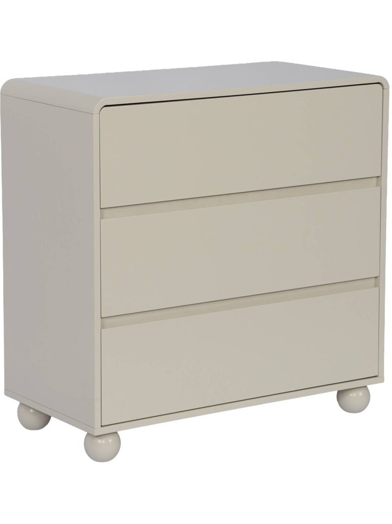 Commode enfant décor bois laqué 3 tiroirs noushka Beige - Kiabi