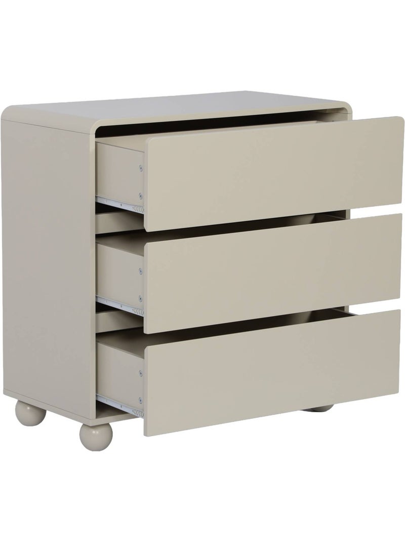 Commode enfant décor bois laqué 3 tiroirs noushka Beige - Kiabi