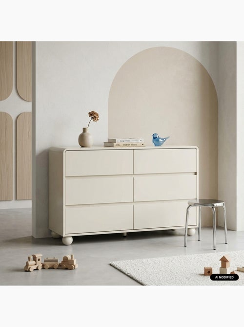 Commode enfant décor bois laqué 6 tiroirs noushka - Kiabi Commode enfant décor bois laqué 6 tiroirs noushka - Kiabi