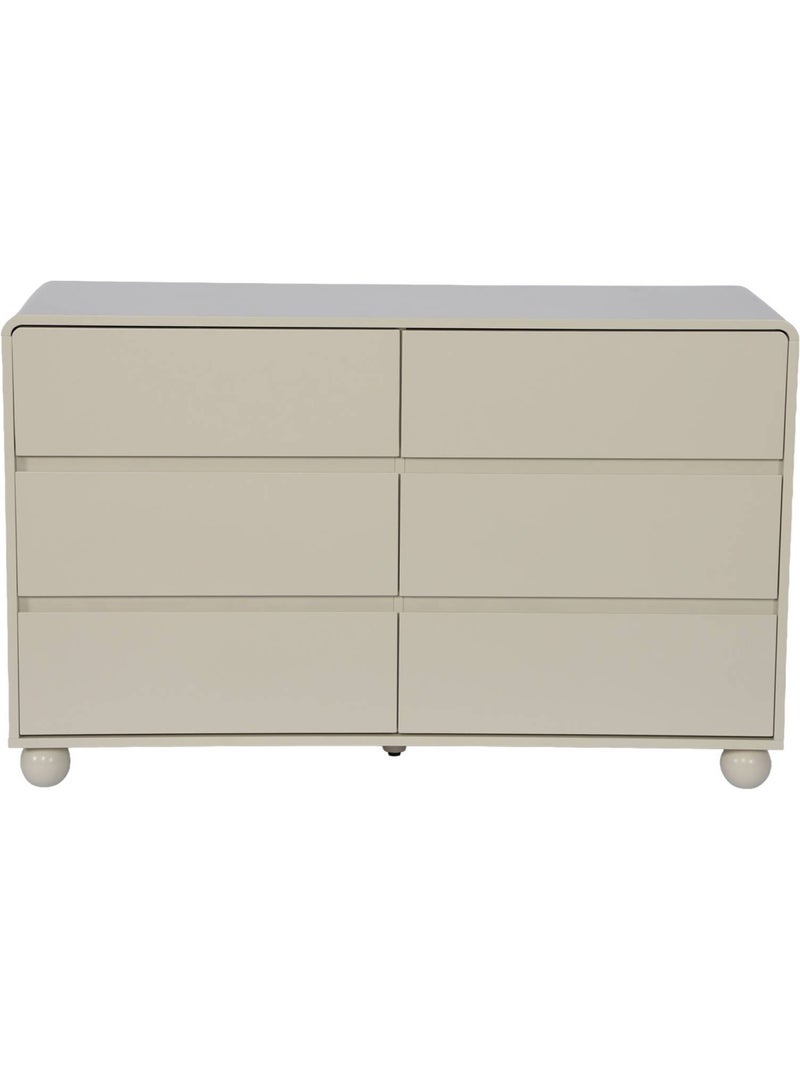 Commode enfant décor bois laqué 6 tiroirs noushka Beige - Kiabi