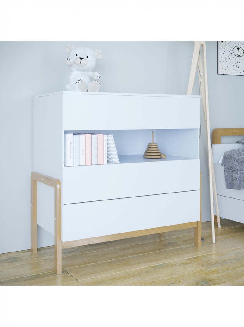 Commode Enfant Victor Blanc Beige - Kiabi