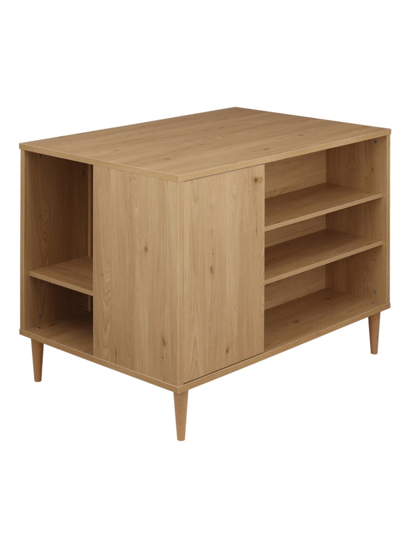 Commode-îlot bébé  avec rangements 3 faces - SAUTHON Marron - Kiabi