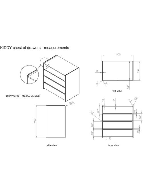 Commode kiddy avec plan à langer - Kiabi