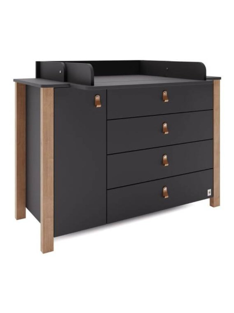 Commode large 120cm avec plan à langer YappyÉtude gris anthracite - Kiabi