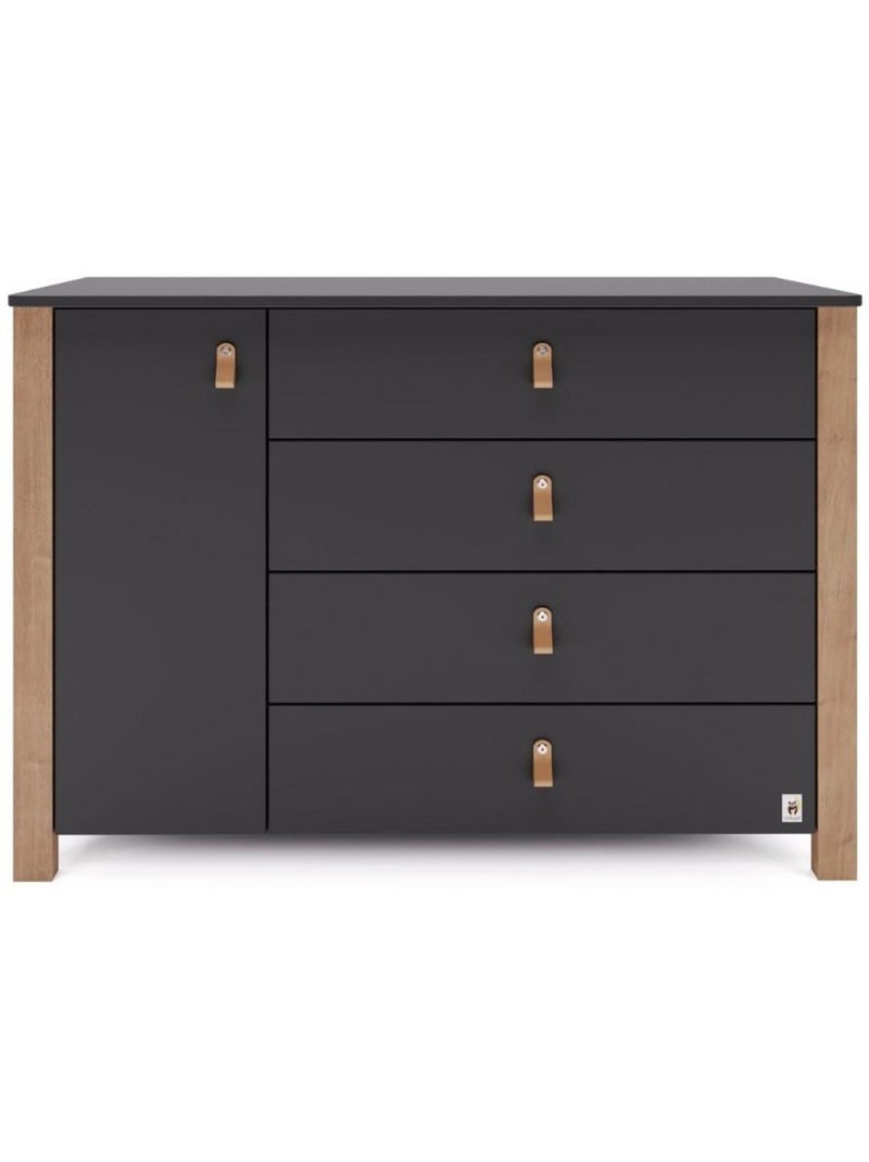 Commode large 120cm avec plan à langer YappyÉtude gris anthracite - Kiabi