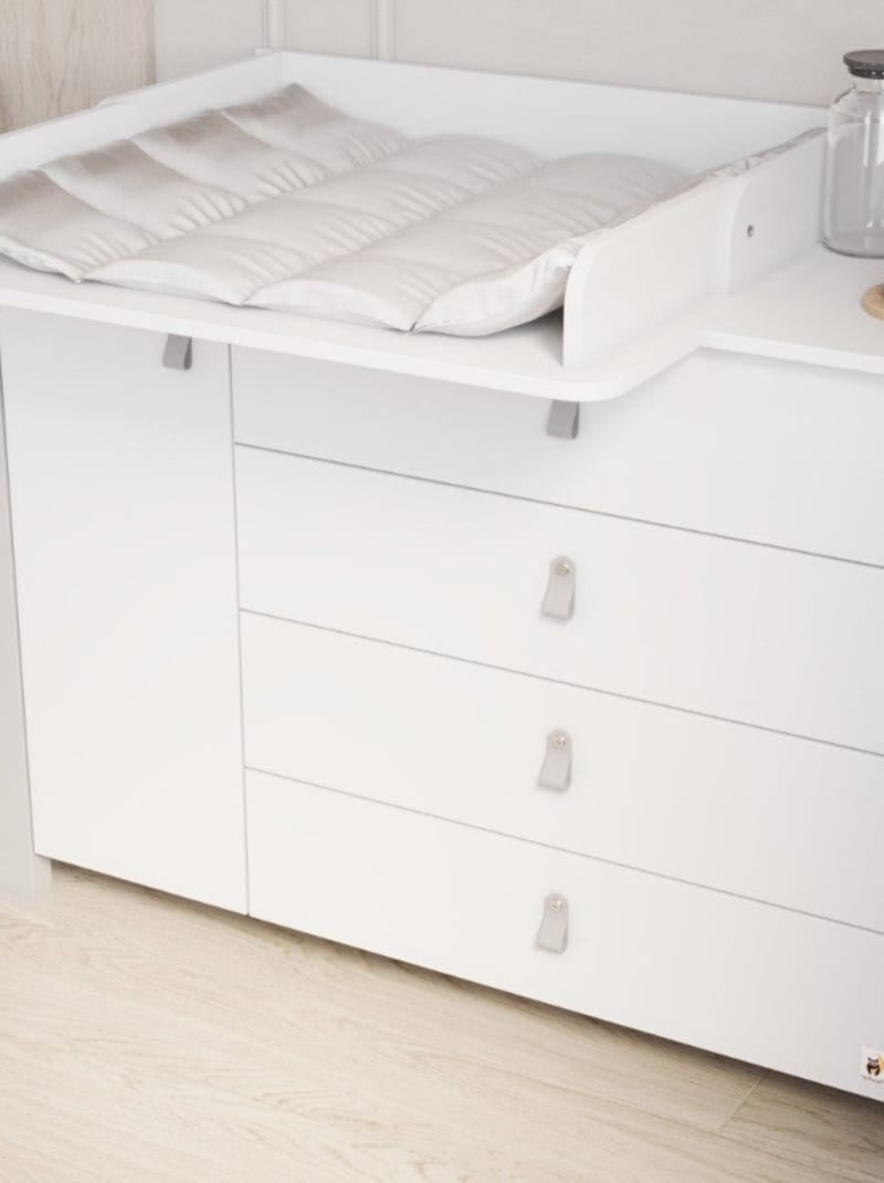 Commode large 120cm avec plan à langer YappyÉtude Gris clair - Kiabi