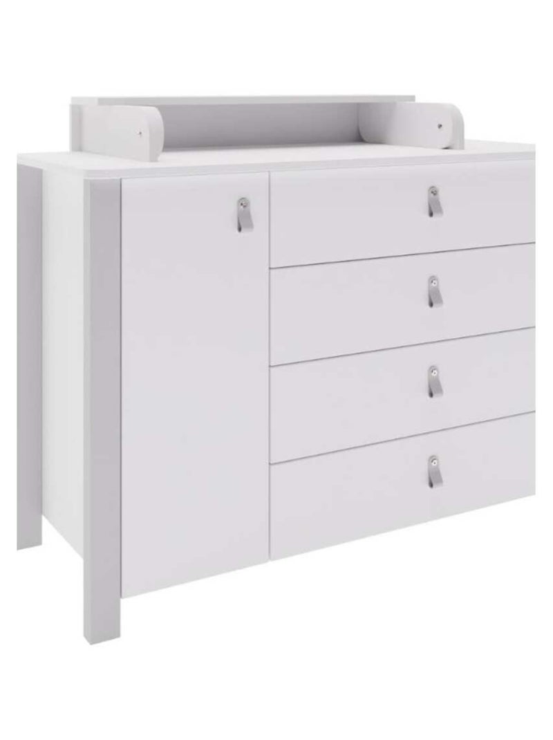 Commode large 120cm avec plan à langer YappyÉtude Gris clair - Kiabi