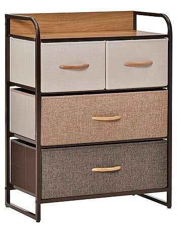 Commode meuble de rangement 4 tiroirs 58 x 29 x 78,5 cm
