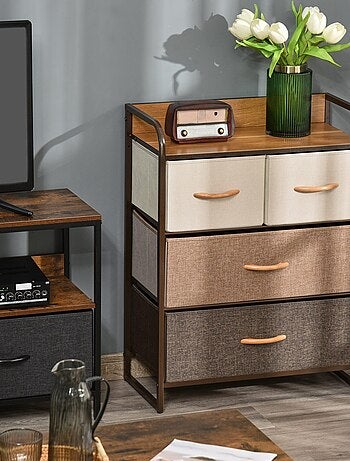 Commode meuble de rangement 4 tiroirs 58 x 29 x 78,5 cm