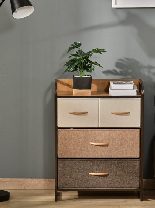 Commode meuble de rangement 4 tiroirs 58 x 29 x 78,5 cm - Kiabi