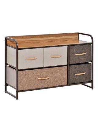 Commode meuble de rangement 5 tiroirs 87,5 x 29 x 58 cm