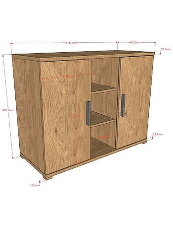 Commode sam 2 portes - rangement assorti