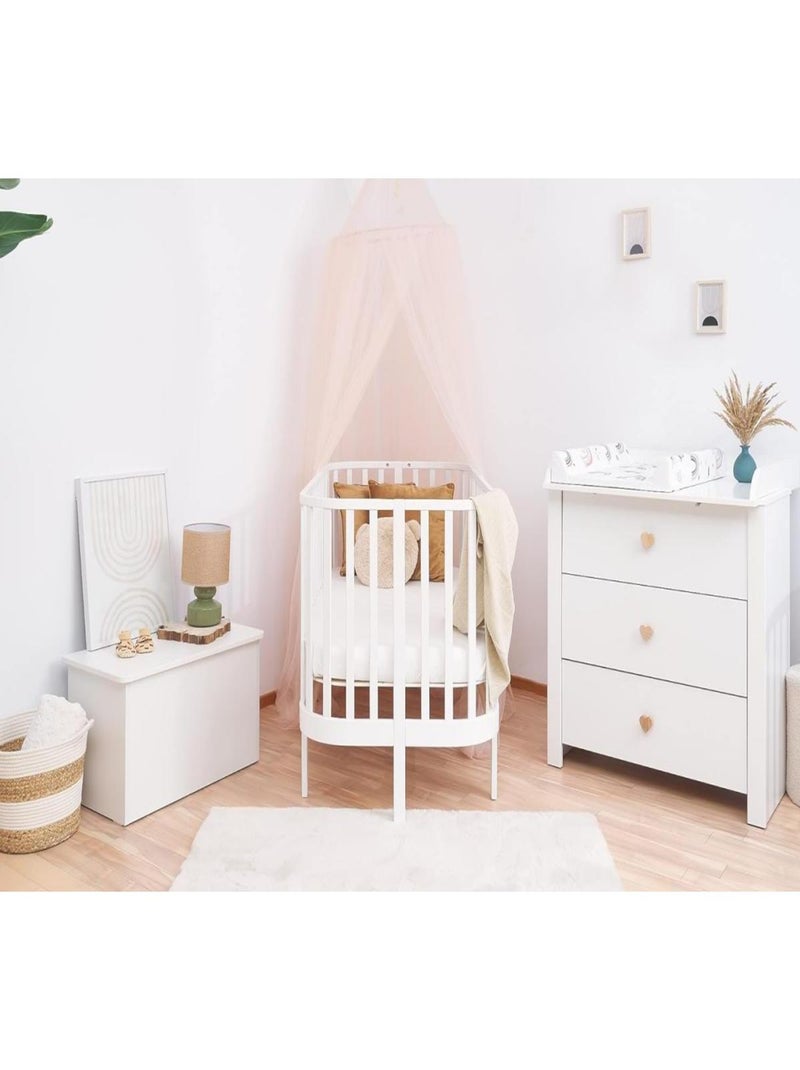 Commode table à langer Petit Coeur Beige - Kiabi