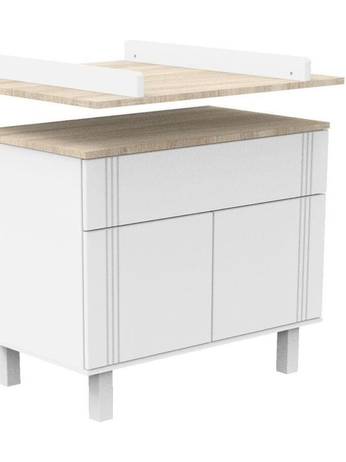 Commode un tiroir et 2 portes avec rainures - SAUTHON - Kiabi