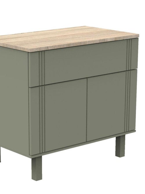 Commode un tiroir et 2 portes avec rainures - SAUTHON - Kiabi