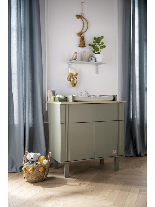 Commode un tiroir et 2 portes avec rainures - SAUTHON - Kiabi