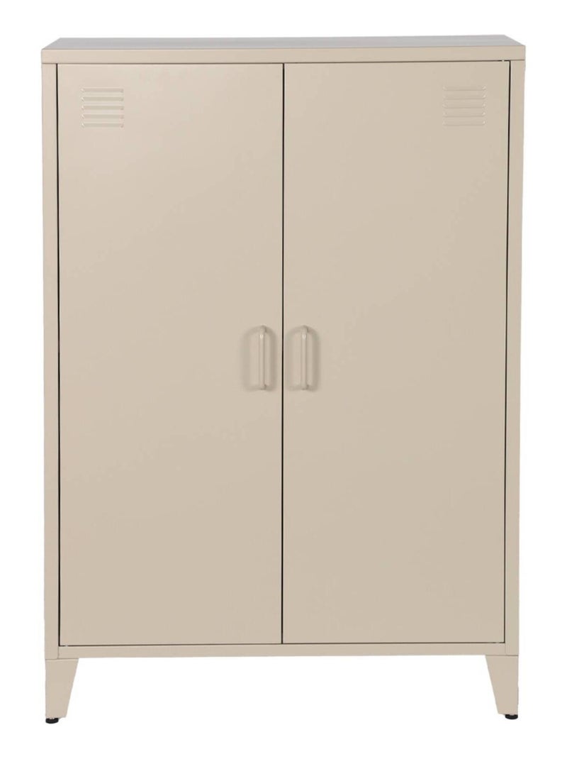 Commode/armoire industrielle métal 2 portes Soho Beige - Kiabi
