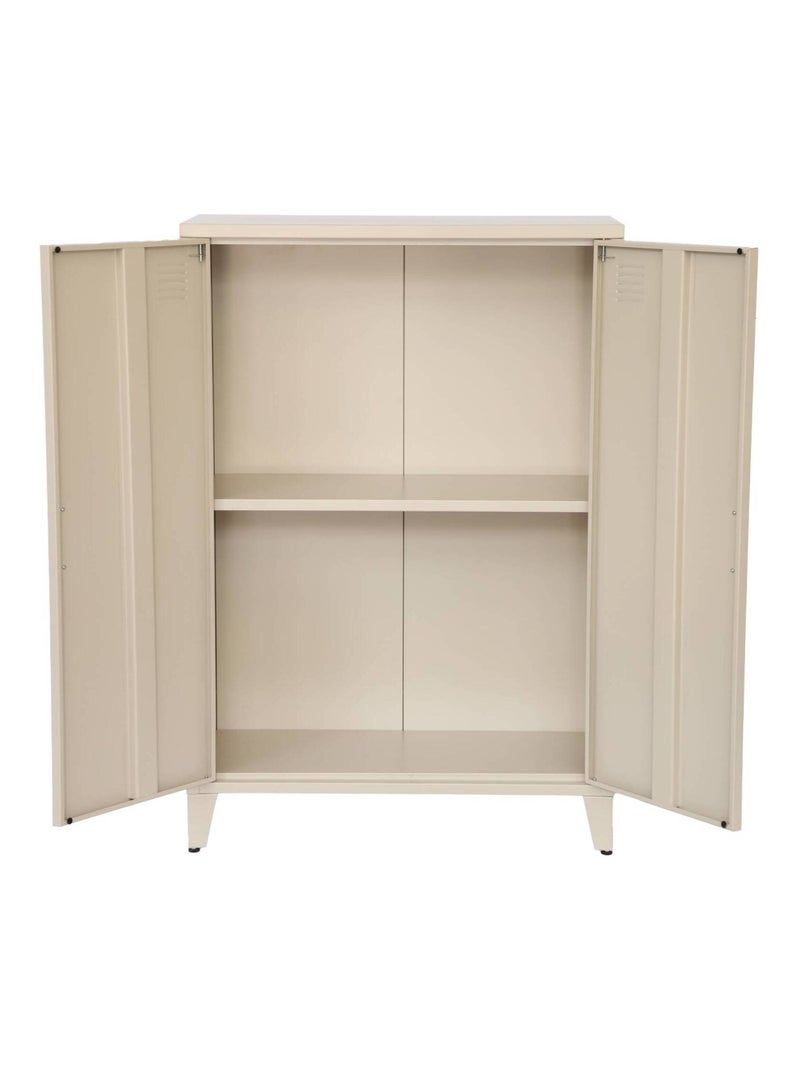 Commode/armoire industrielle métal 2 portes Soho Beige - Kiabi