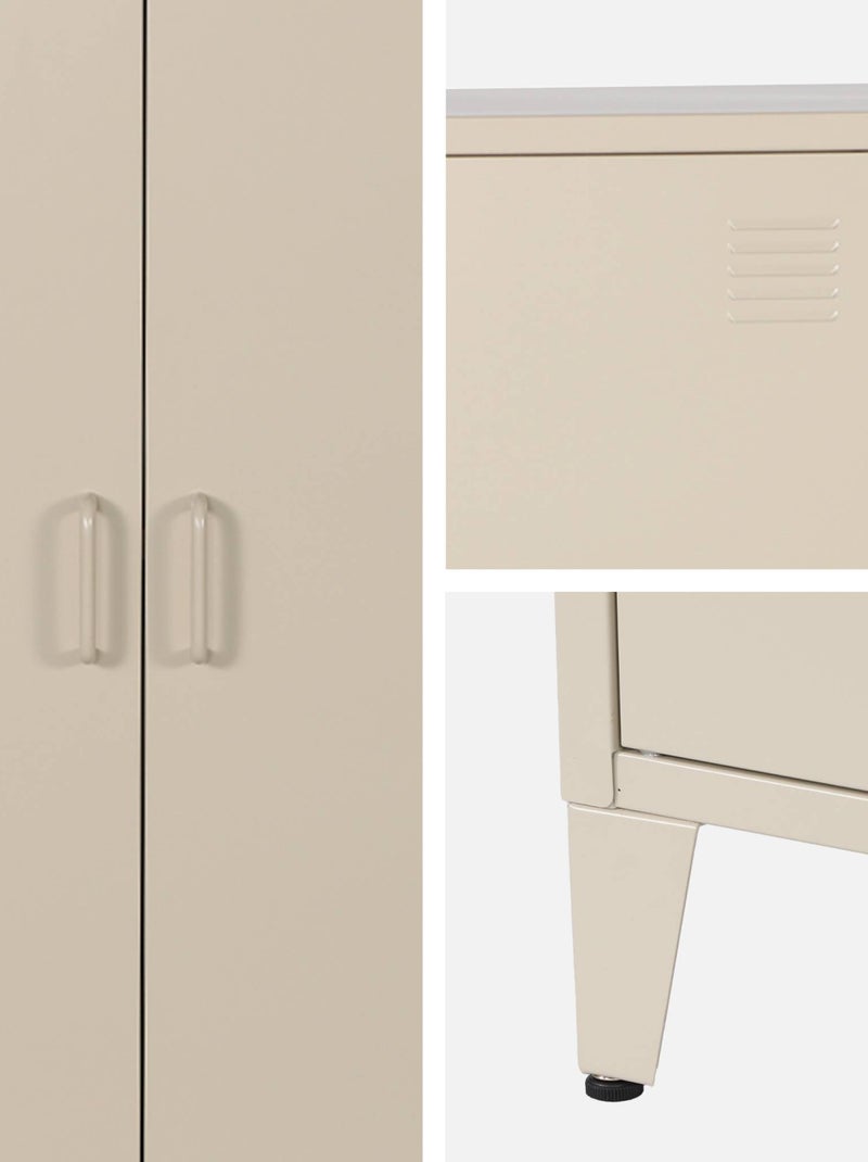 Commode/armoire industrielle métal 2 portes Soho Beige - Kiabi