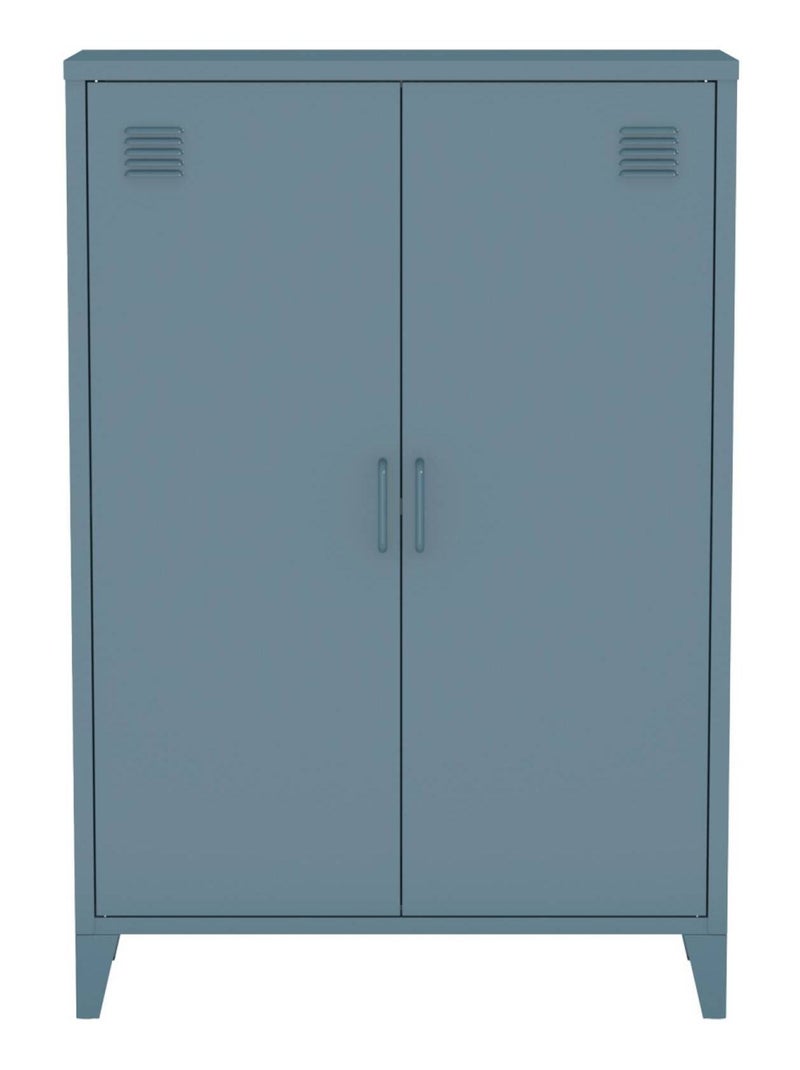 Commode/armoire industrielle métal 2 portes Soho Bleu gris - Kiabi