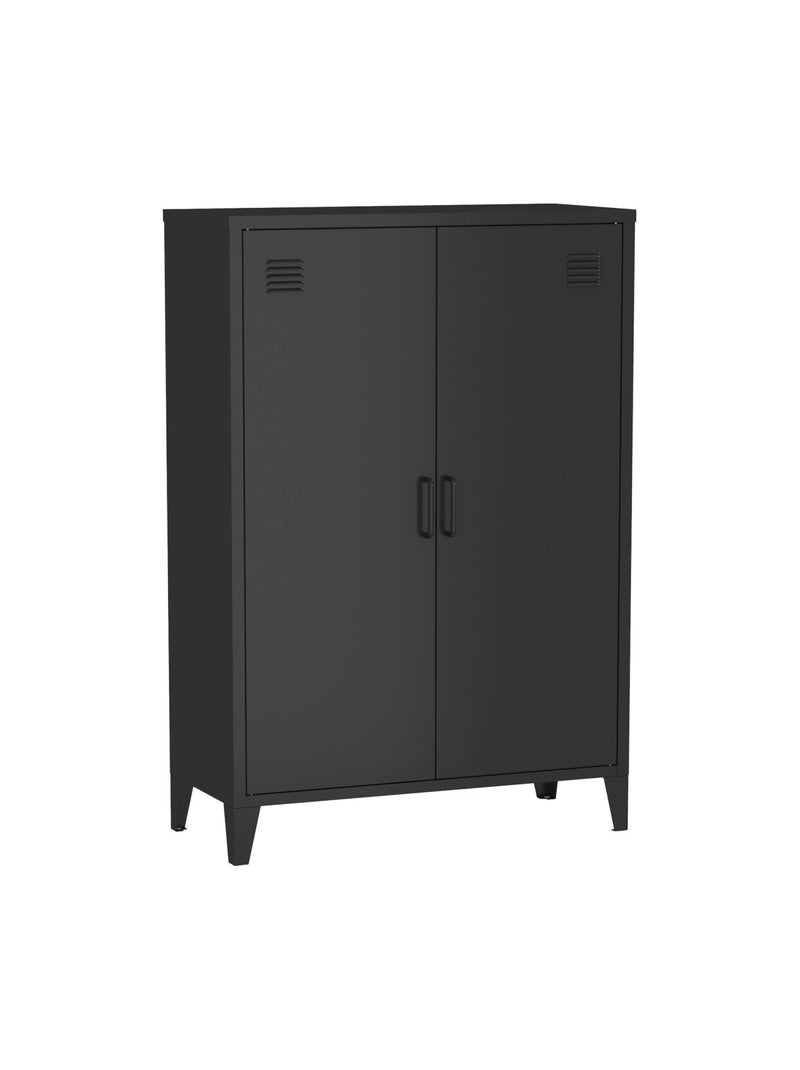 Commode/armoire industrielle métal 2 portes Soho Noir - Kiabi