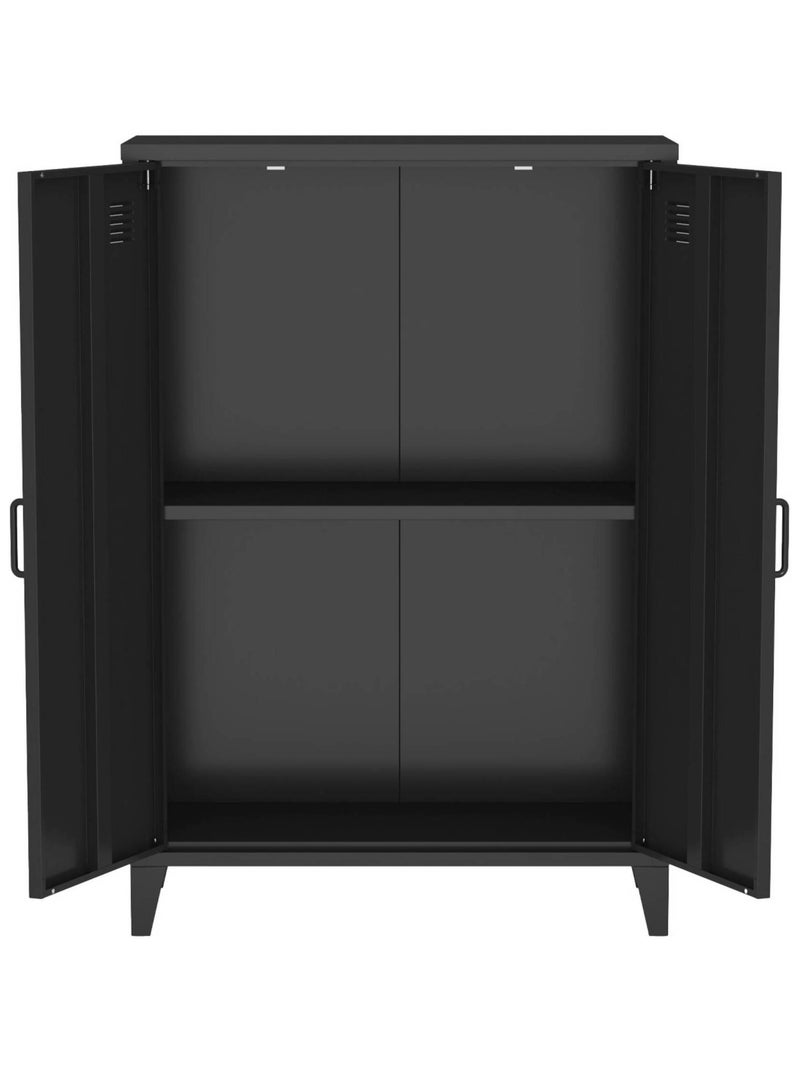 Commode/armoire industrielle métal 2 portes Soho Noir - Kiabi