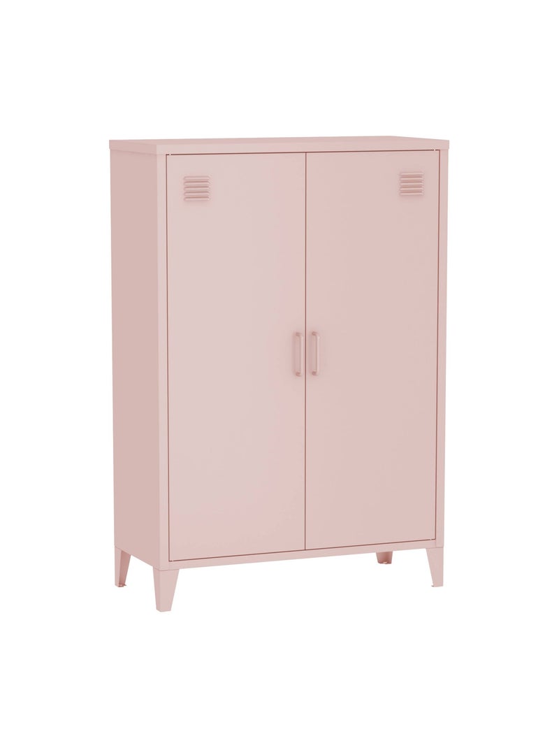 Commode/armoire industrielle métal 2 portes Soho Rose - Kiabi