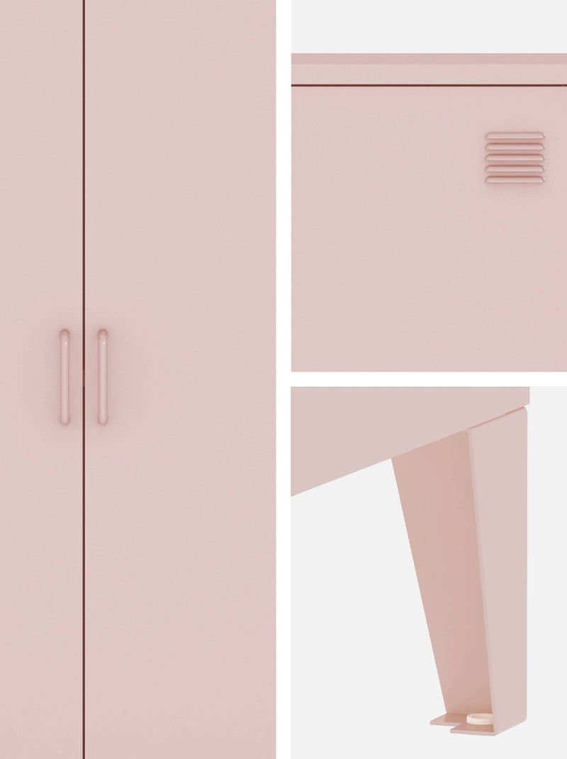 Commode/armoire industrielle métal 2 portes Soho Rose - Kiabi