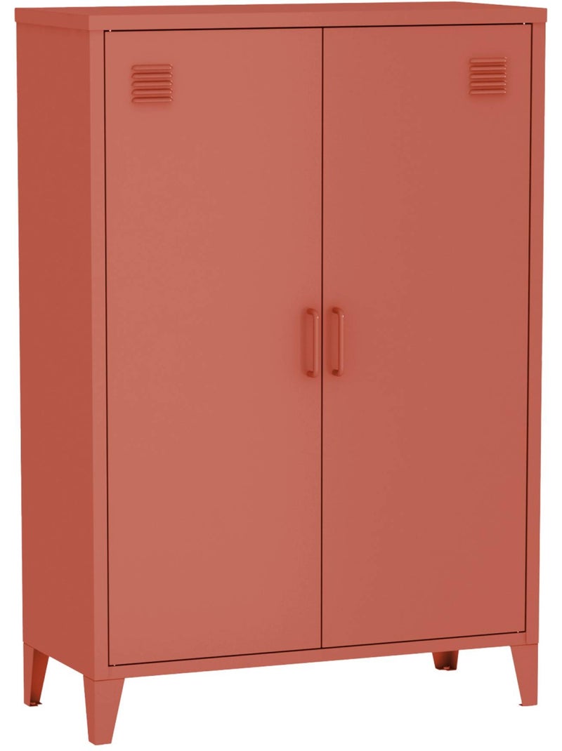 Commode/armoire industrielle métal 2 portes Soho Rouge brique - Kiabi