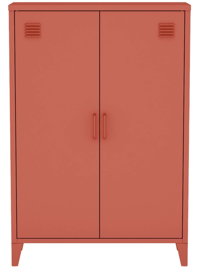 Commode/armoire industrielle métal 2 portes Soho Rouge brique - Kiabi